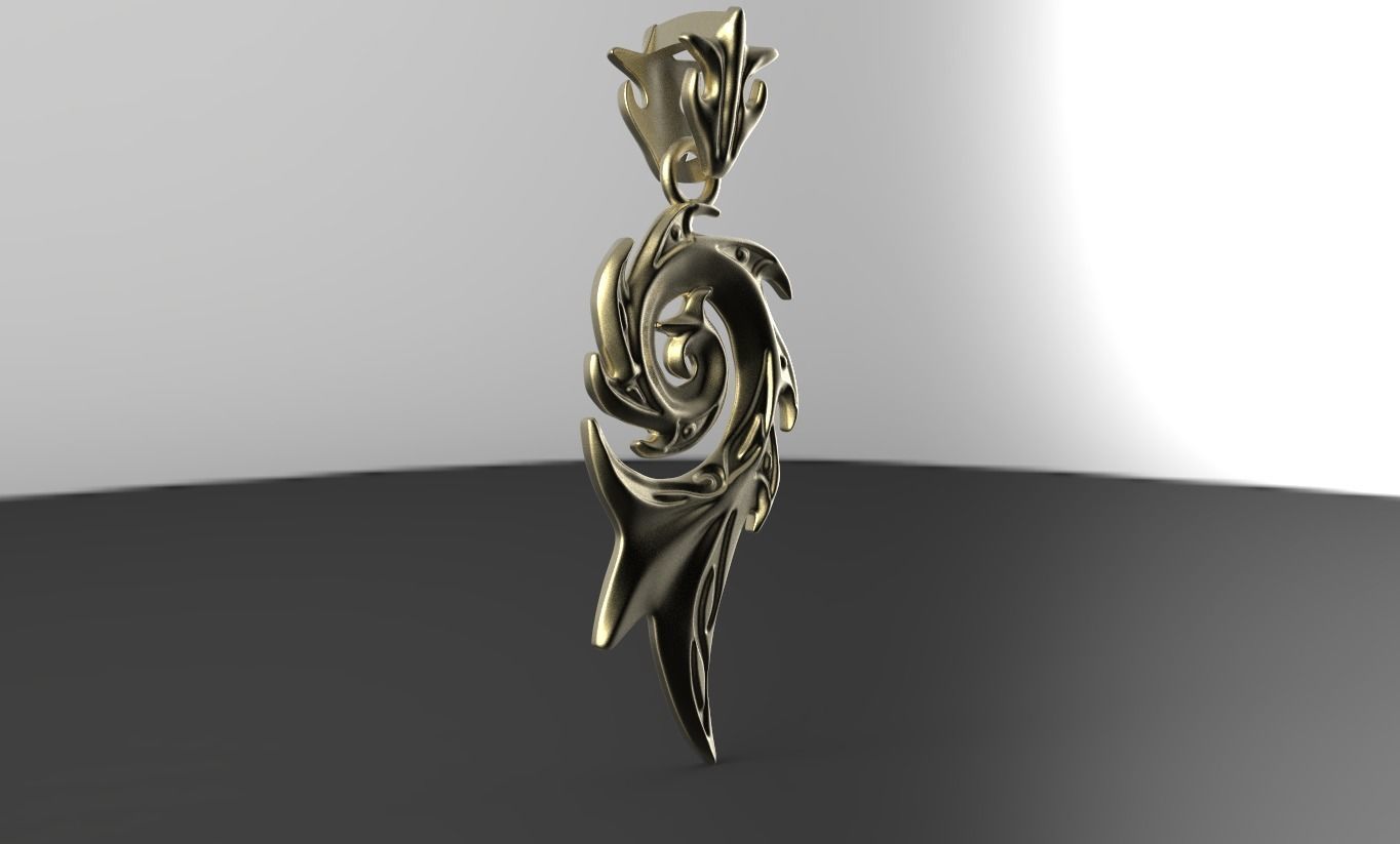 PENDANT SEA WAVE 3D print model_1