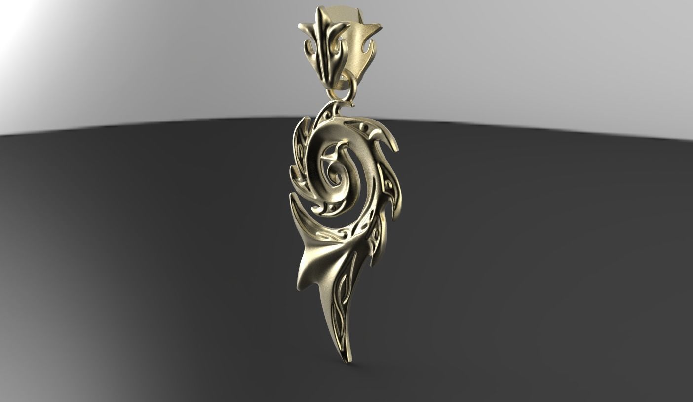 PENDANT SEA WAVE 3D print model_3