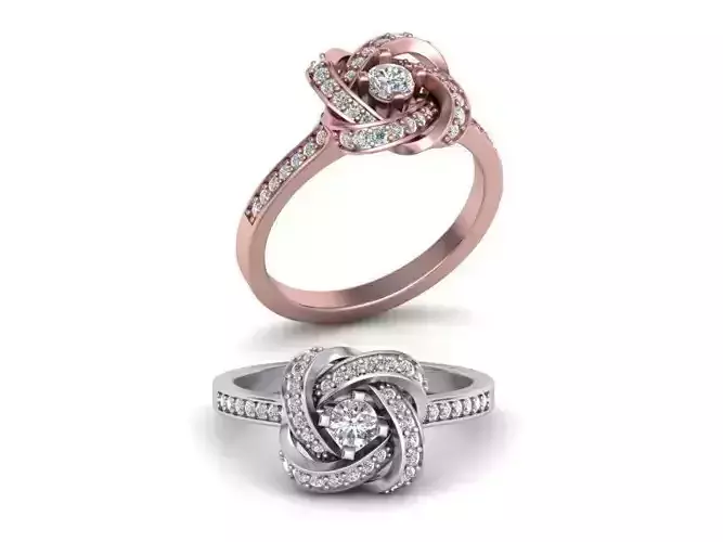 Delicate mobius  diamond ring printable 3d model 0288  3D print model