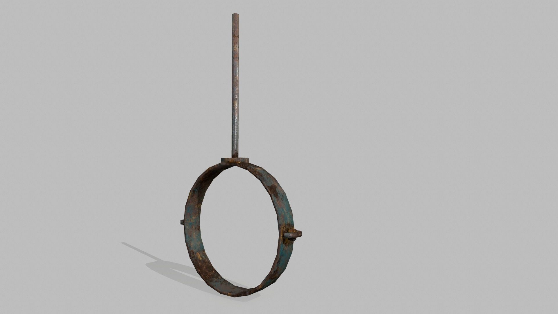 pipe set two rusty pipes Low-poly 3D model_12