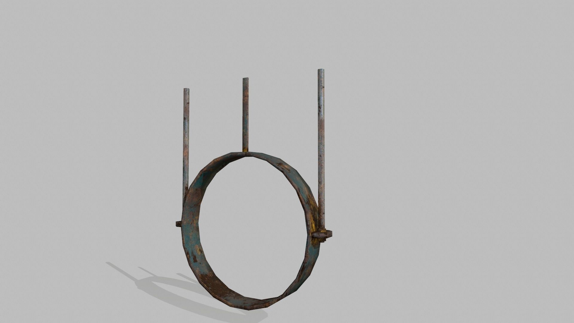 pipe set two rusty pipes Low-poly 3D model_11