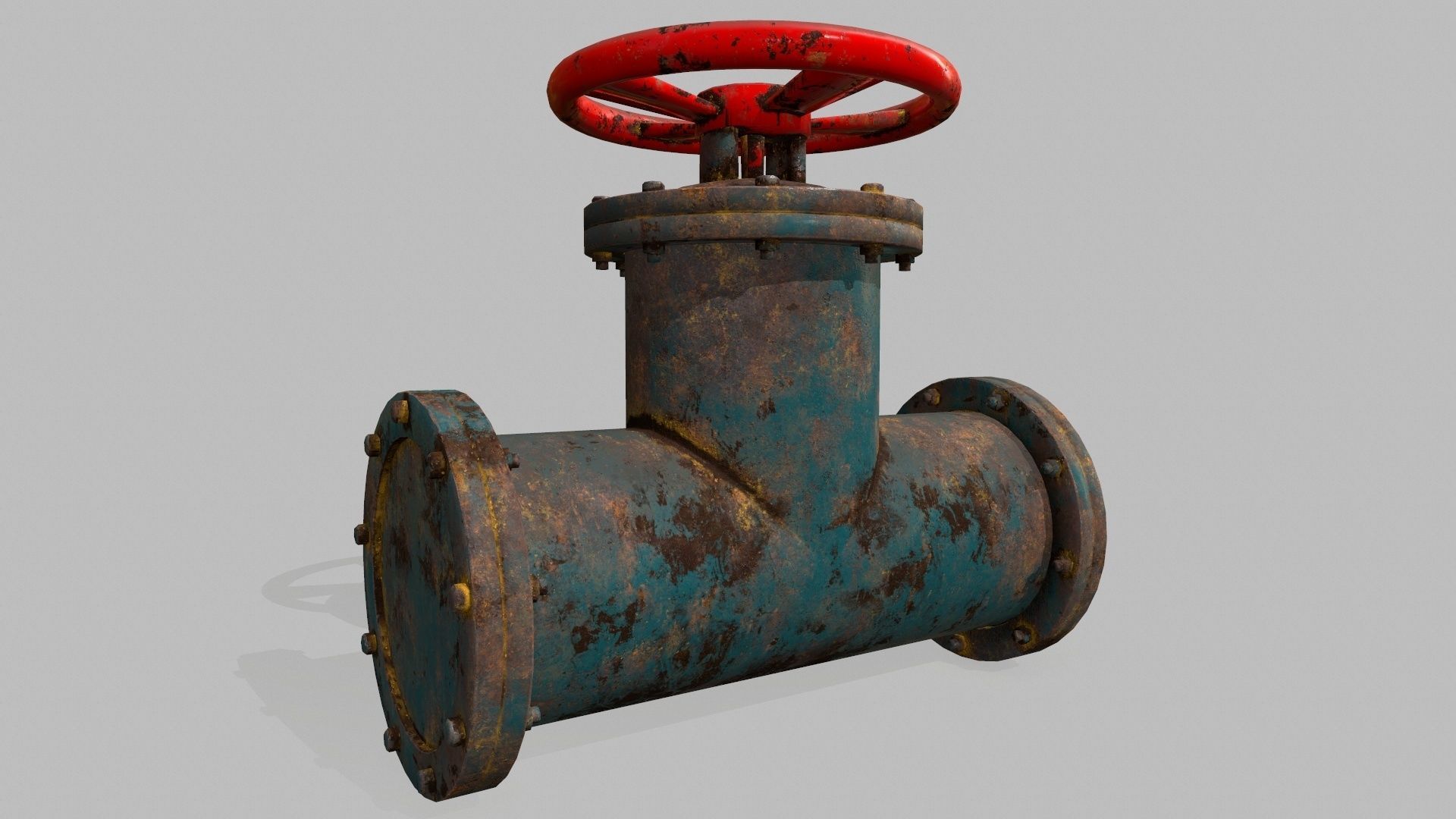 pipe set two rusty pipes Low-poly 3D model_8