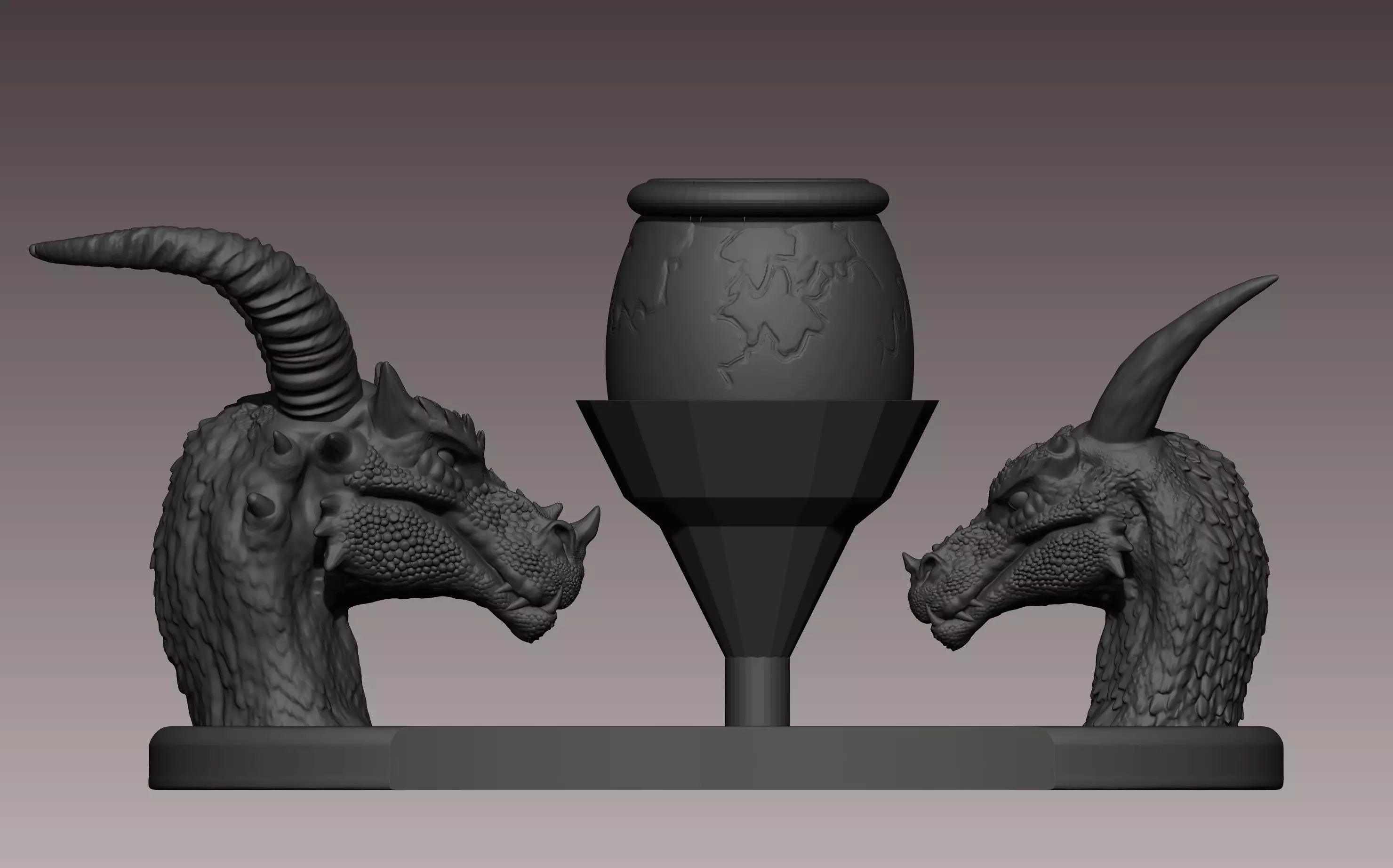 Dragon pen holder 3D print model_0