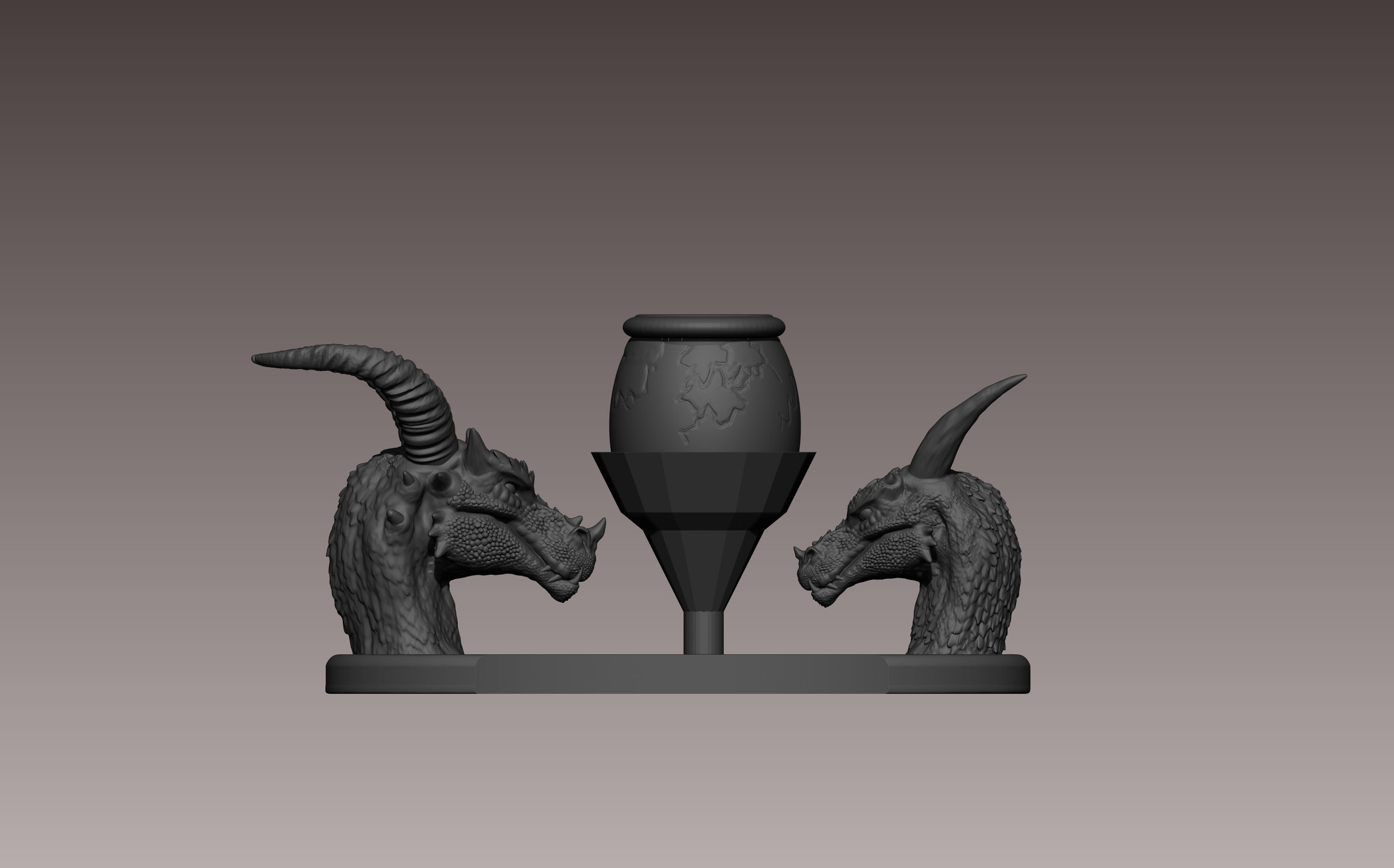 Dragon pen holder 3D print model_1