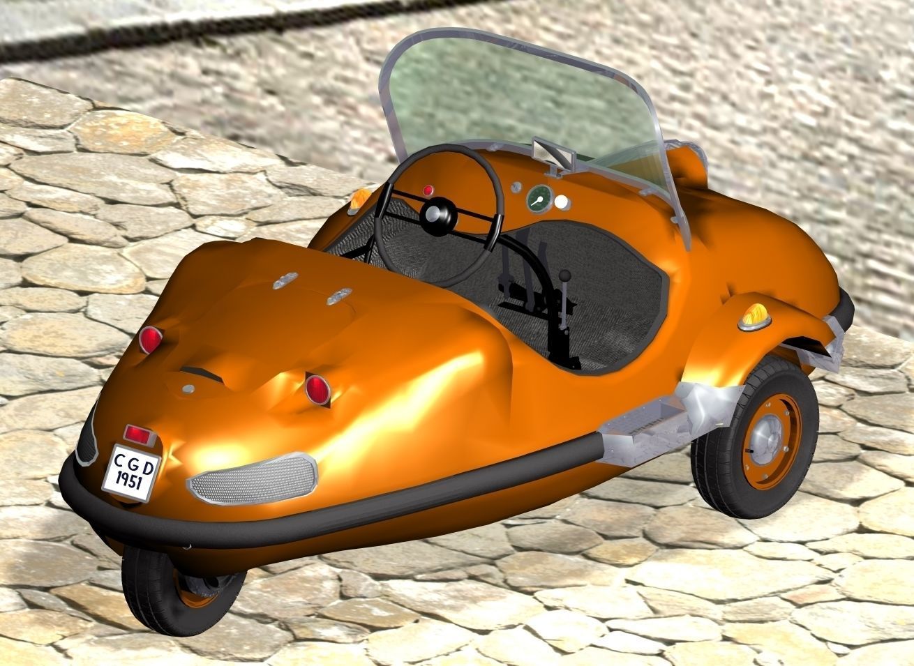 Avolette trike cycle car 3D model_3
