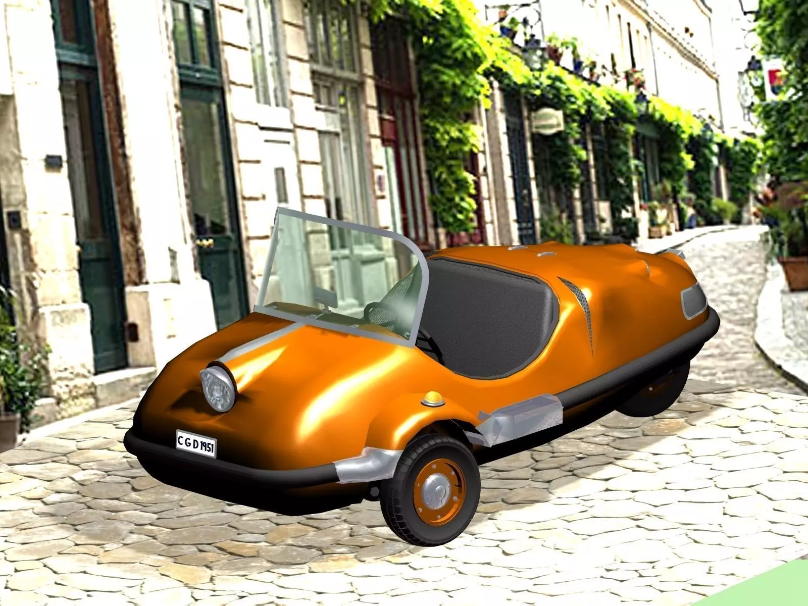 Avolette trike cycle car 3D model_0