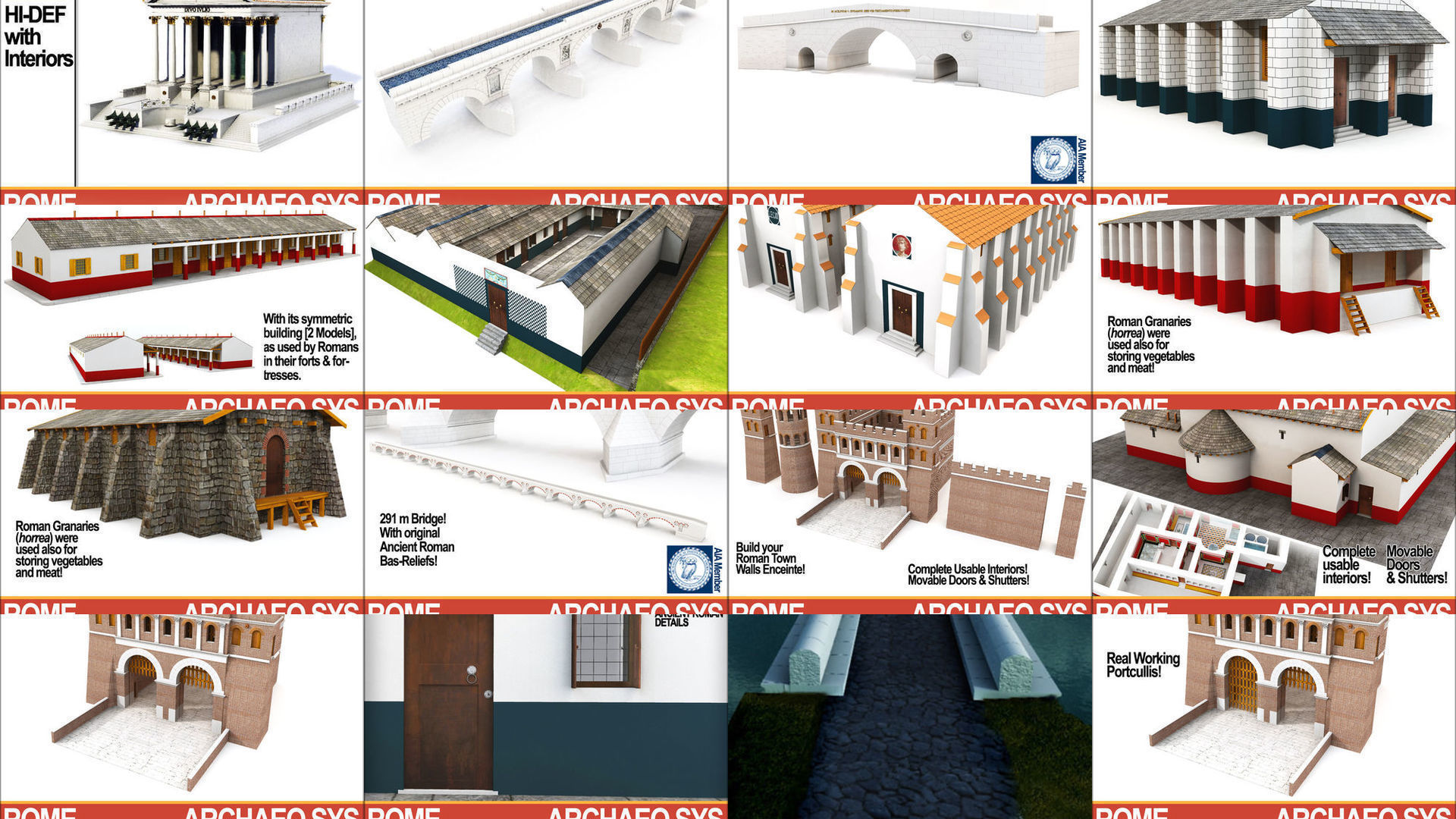 Roman Town Buildings and Walls Collection _1