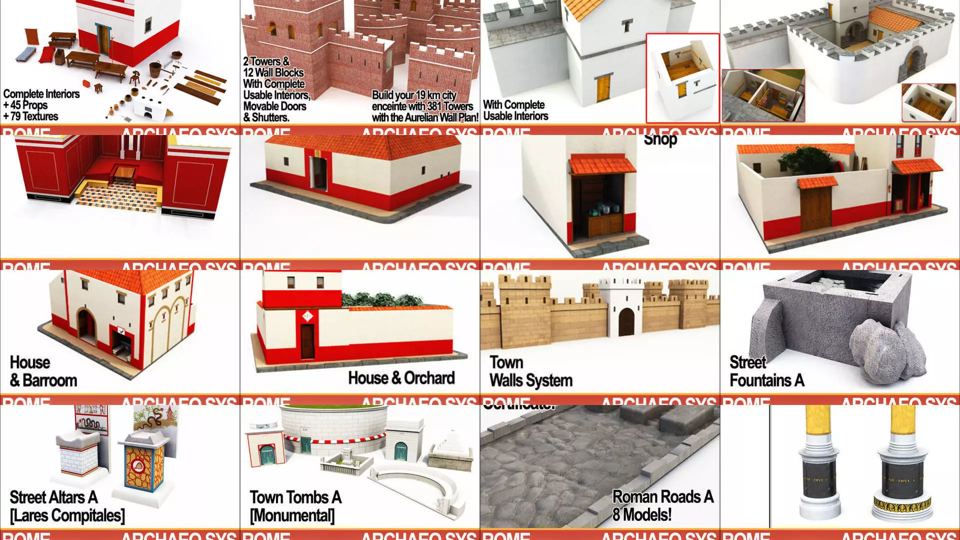 Roman Town Buildings and Walls Collection _0