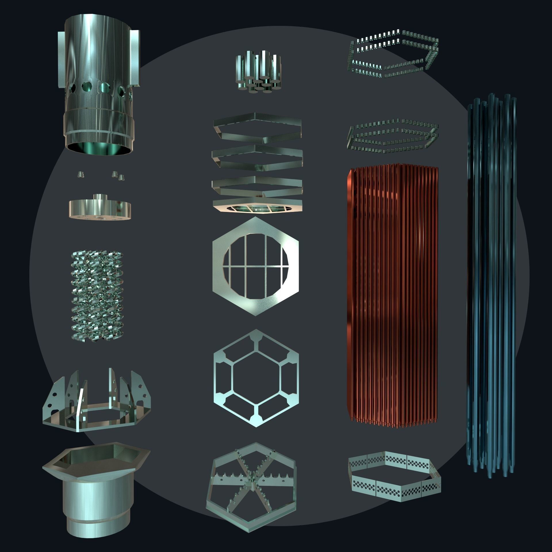 Fuel Assembly Collection Low-poly 3D model_38