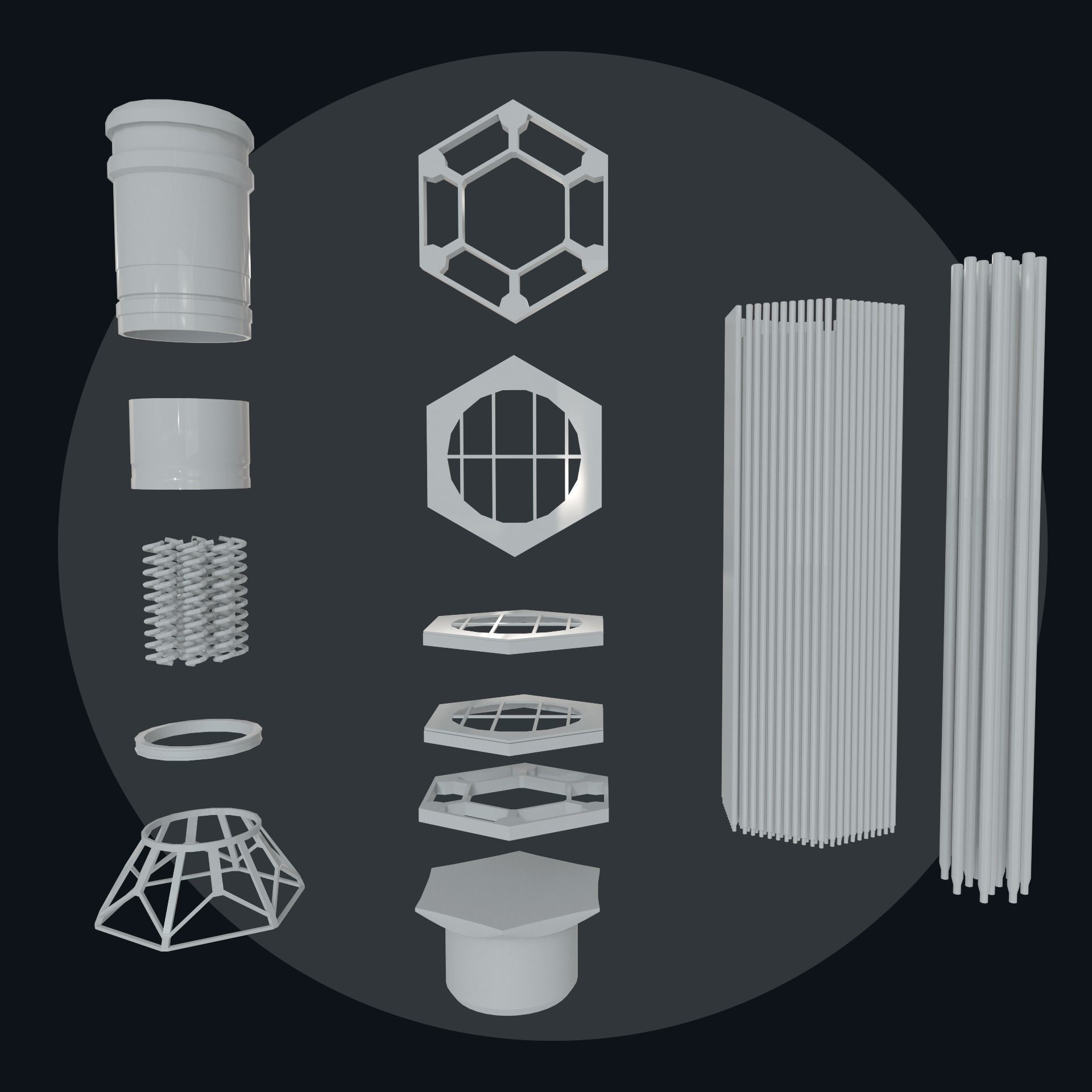 Fuel Assembly Collection Low-poly 3D model_23
