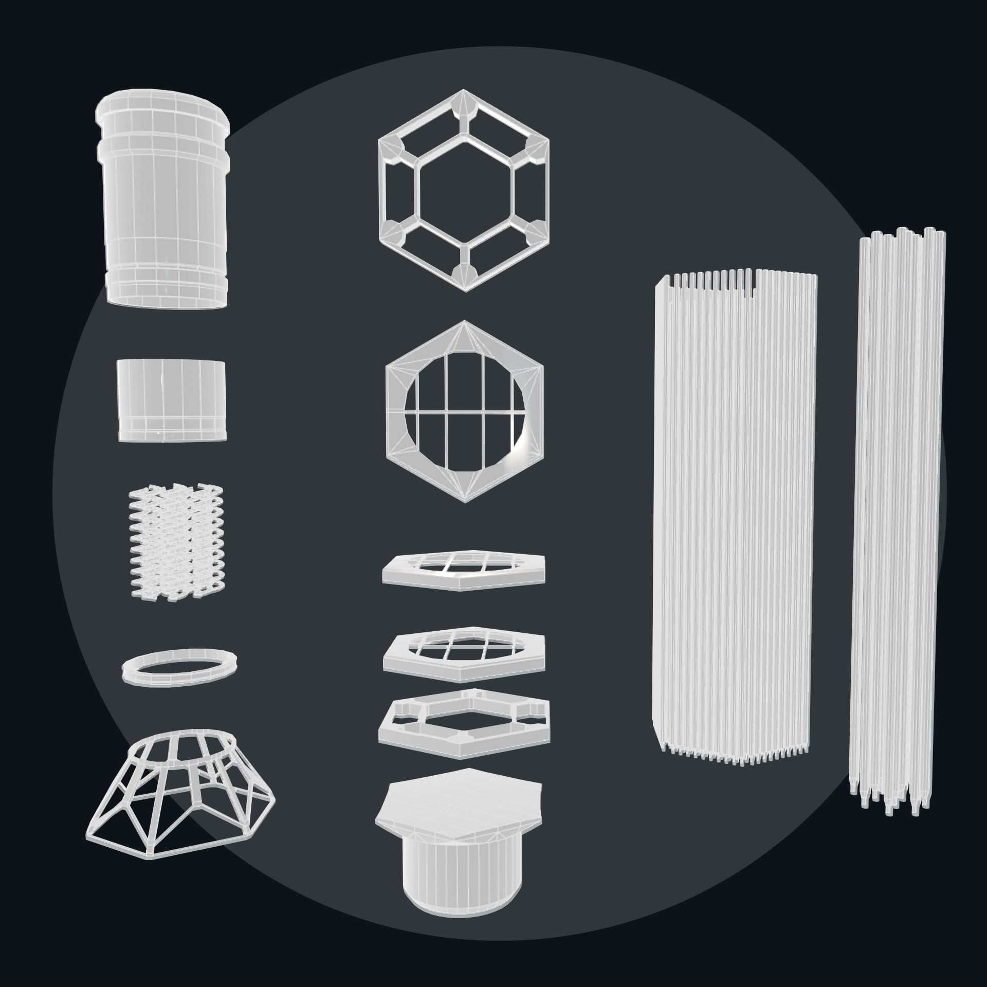 Fuel Assembly Collection Low-poly 3D model_13