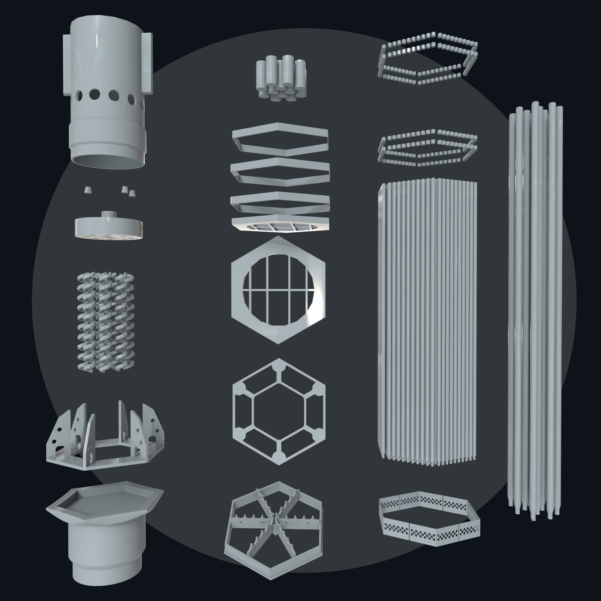 Fuel Assembly Collection Low-poly 3D model_39