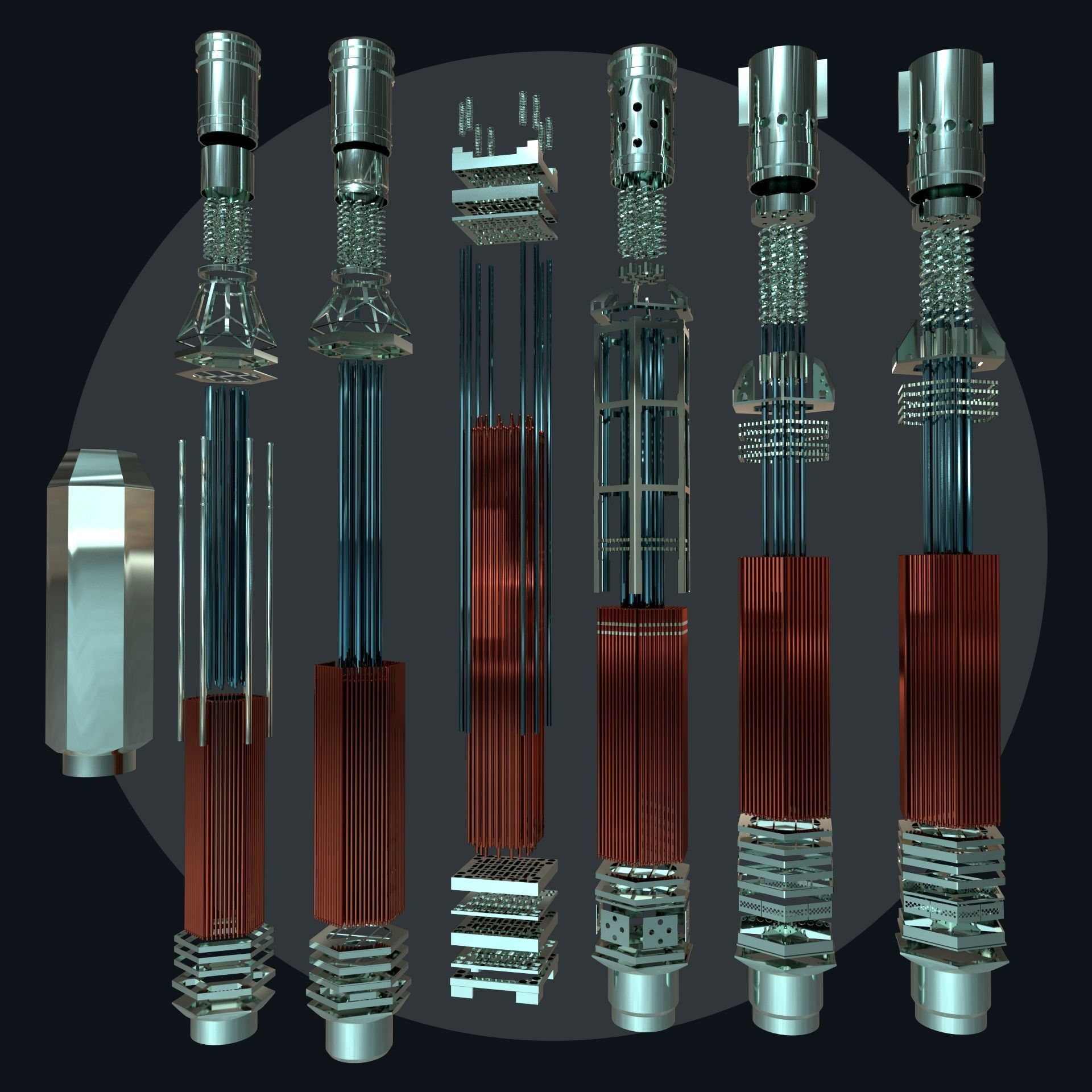 Fuel Assembly Collection Low-poly 3D model_0
