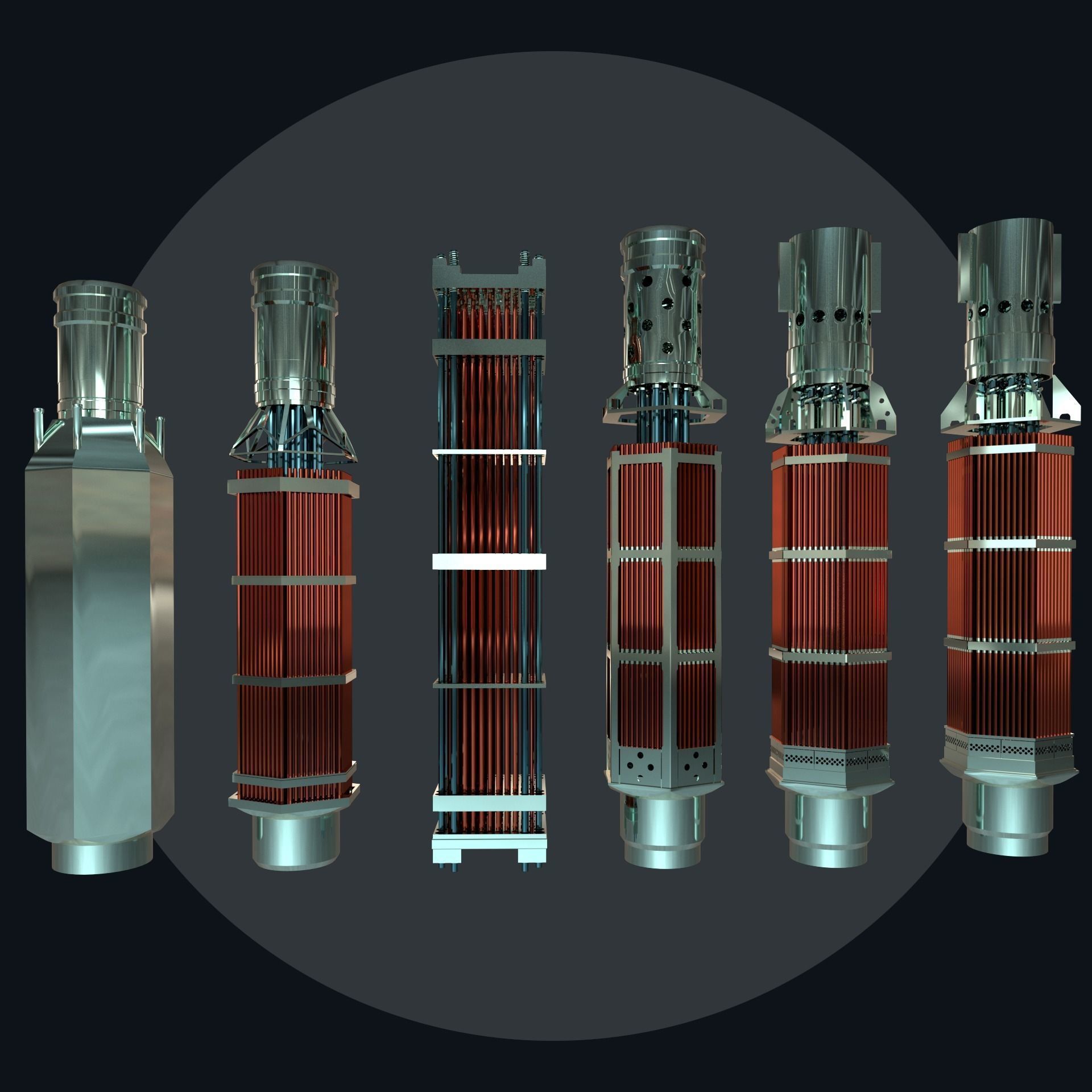 Fuel Assembly Collection Low-poly 3D model_1