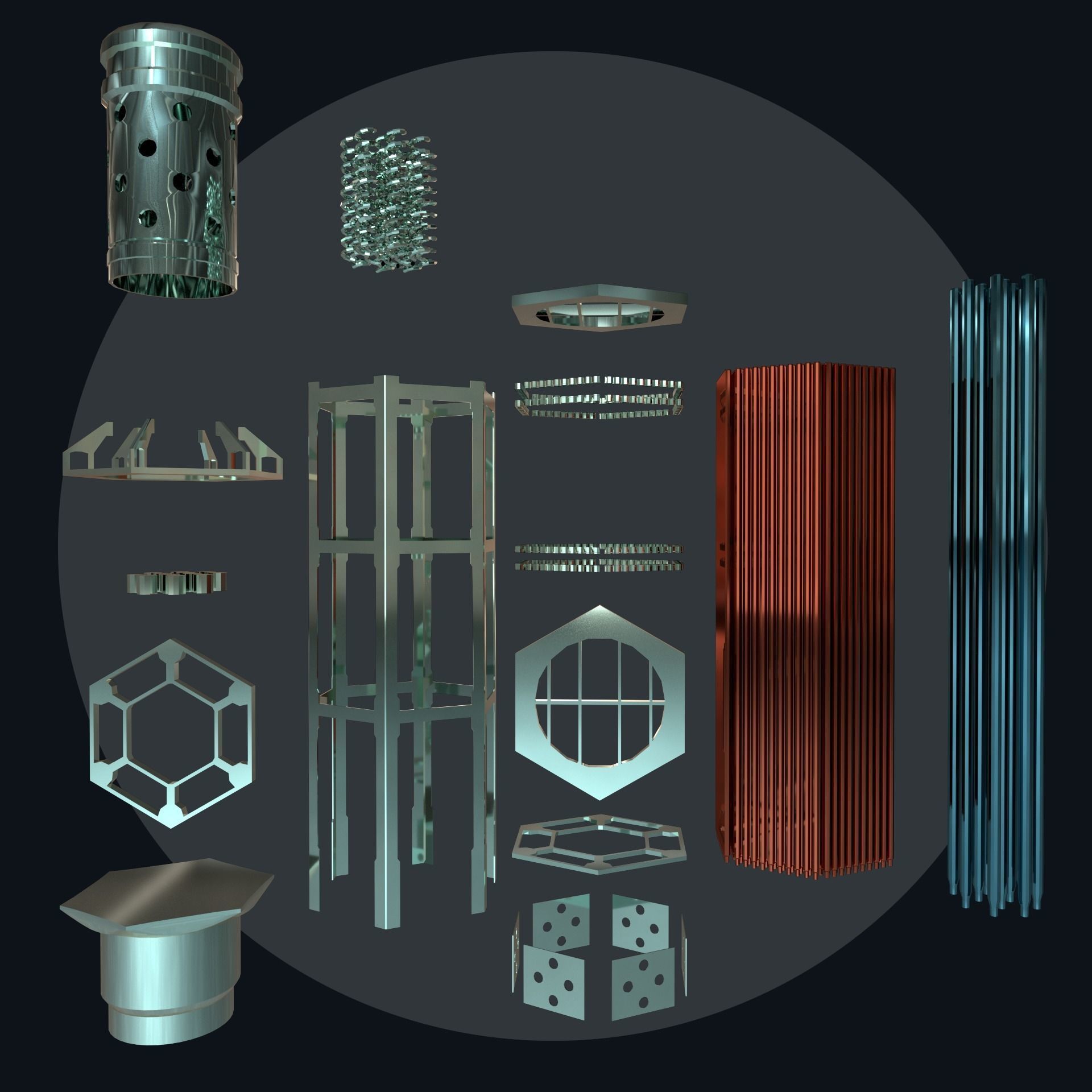 Fuel Assembly Collection Low-poly 3D model_32