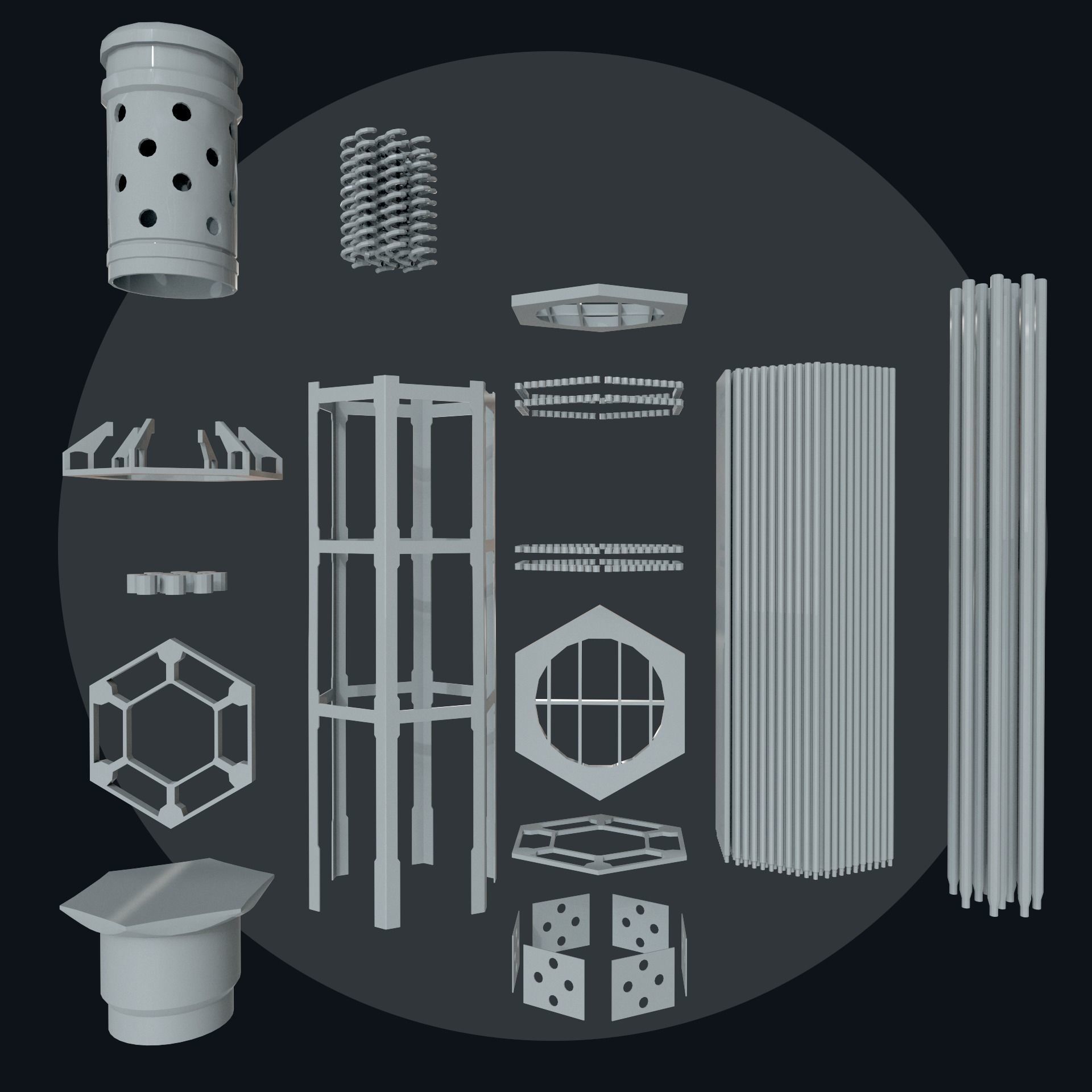 Fuel Assembly Collection Low-poly 3D model_33