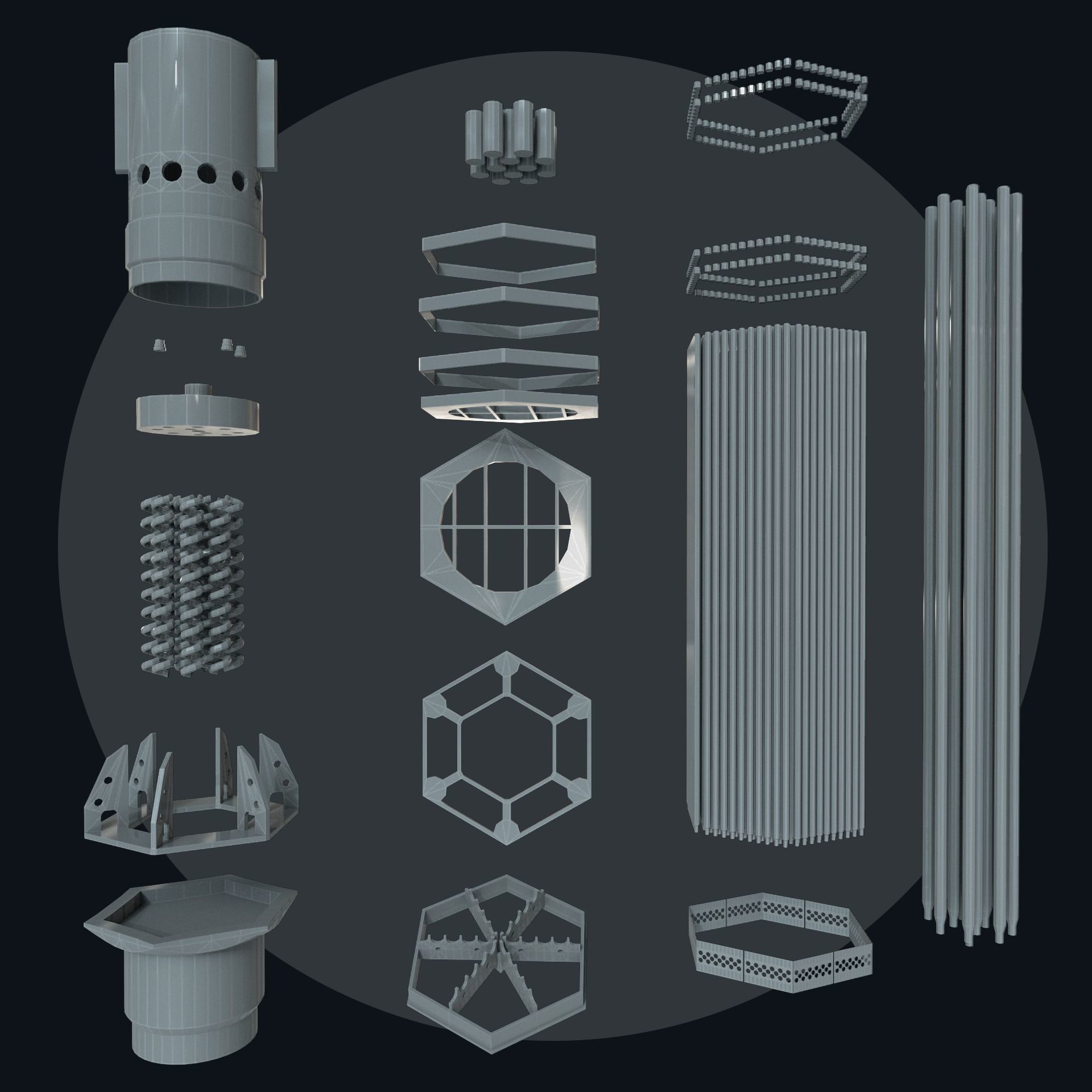 Fuel Assembly Collection Low-poly 3D model_40