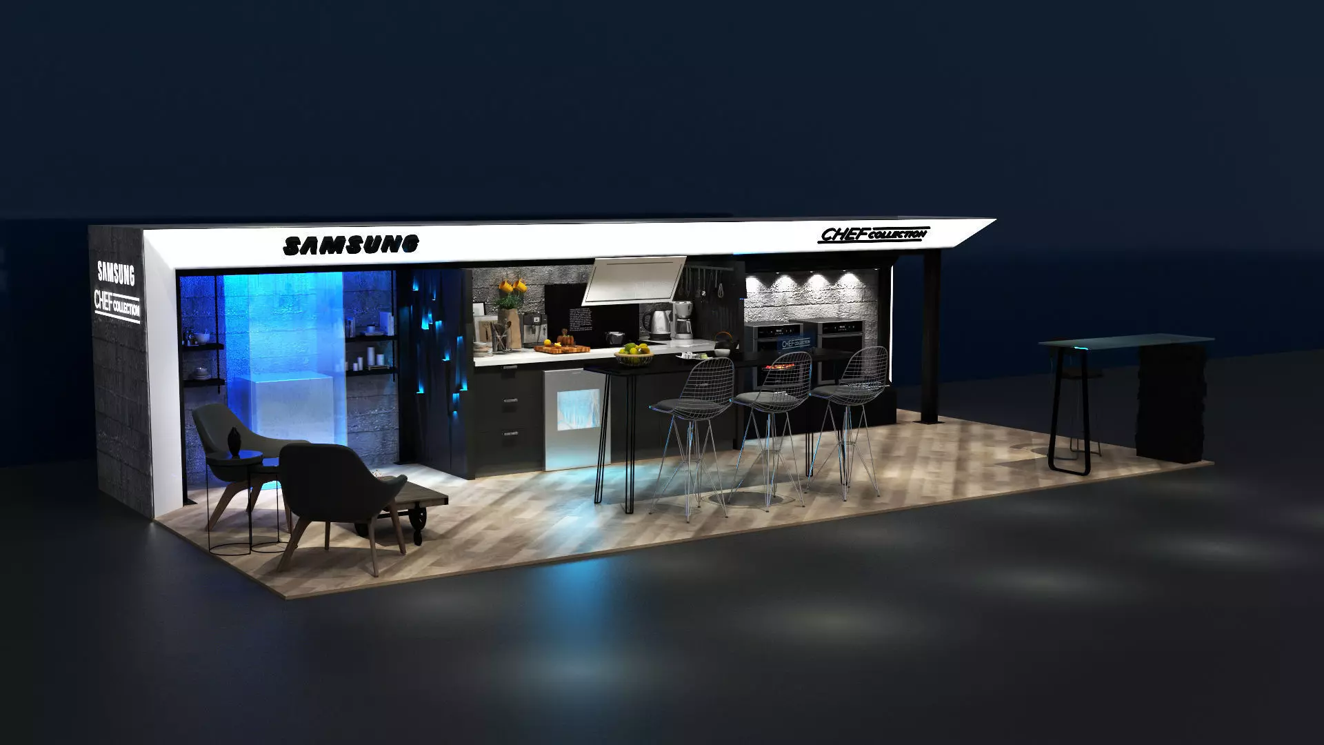 Kitchen Concept Exhibition Stand 3D model_0