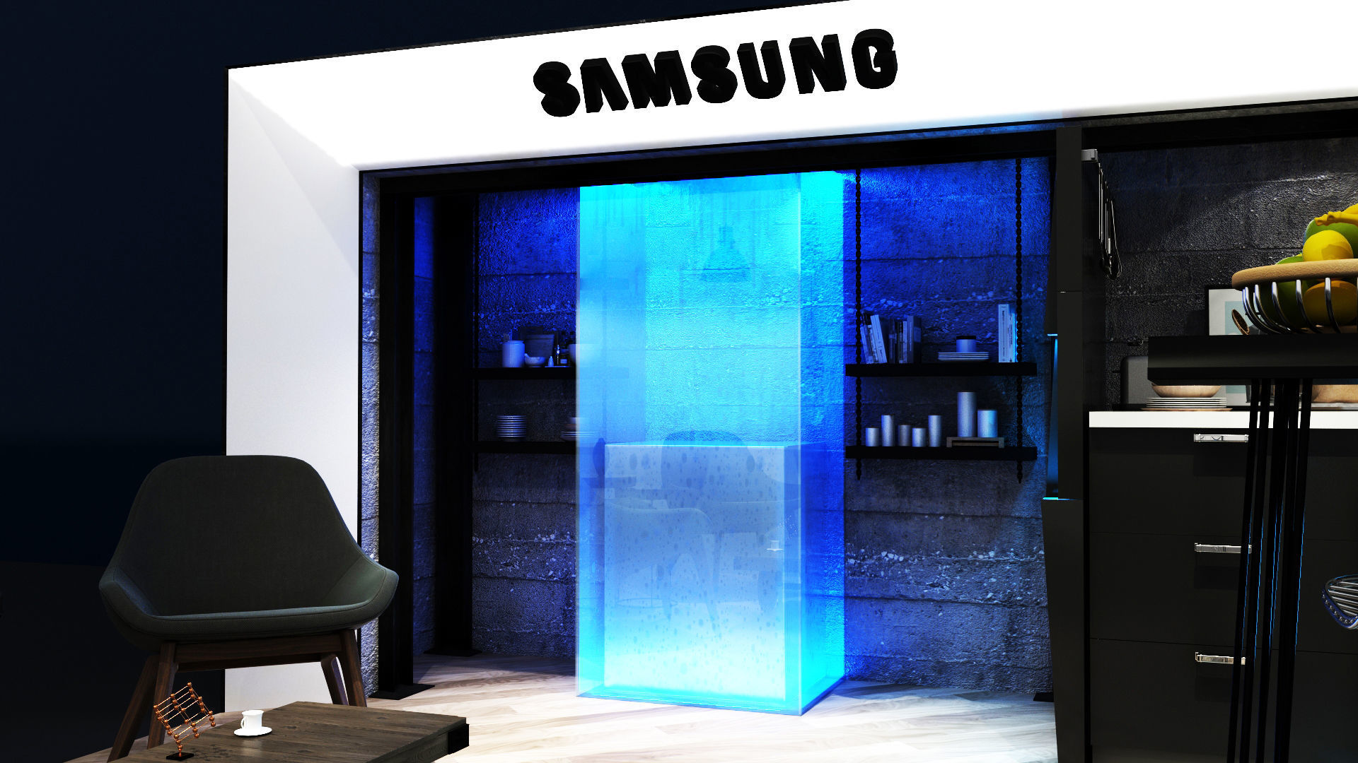 Kitchen Concept Exhibition Stand 3D model_8