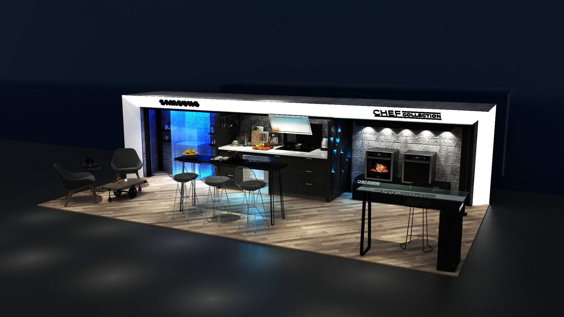 Kitchen Concept Exhibition Stand 3D model_2