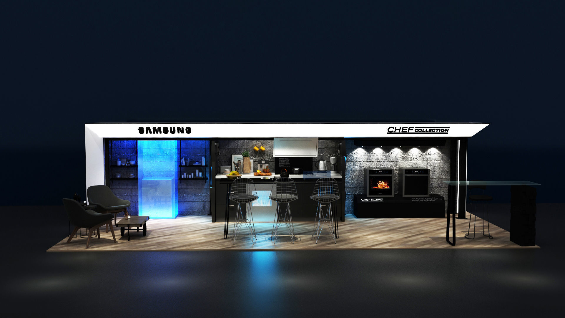 Kitchen Concept Exhibition Stand 3D model_1