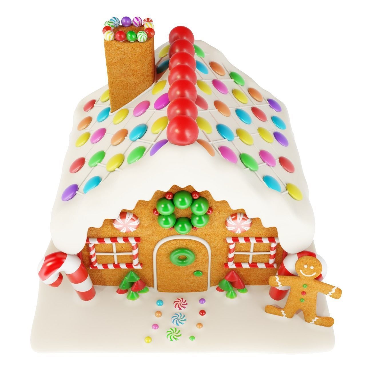 Gingerbread House 3D model_3