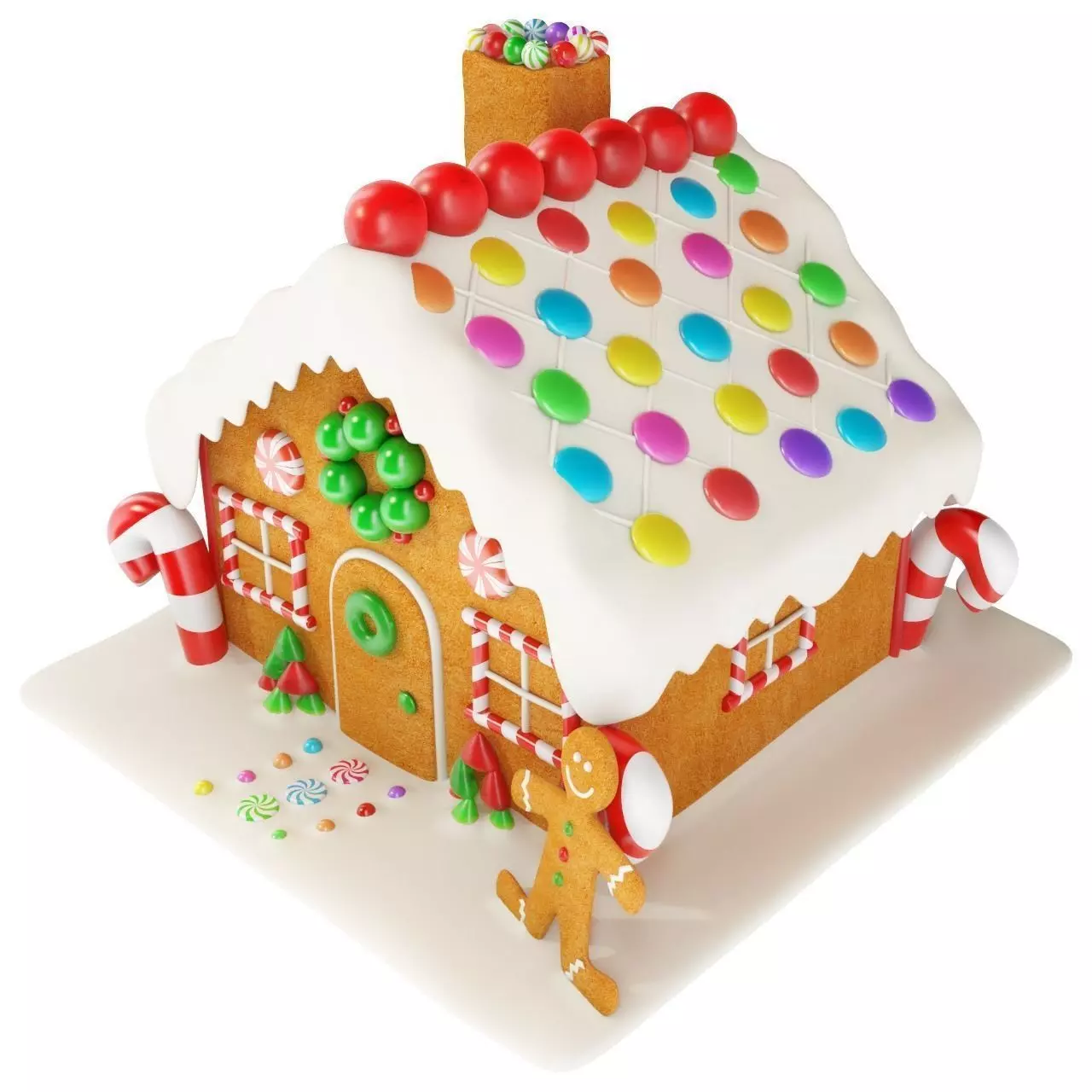 Gingerbread House 3D model_0