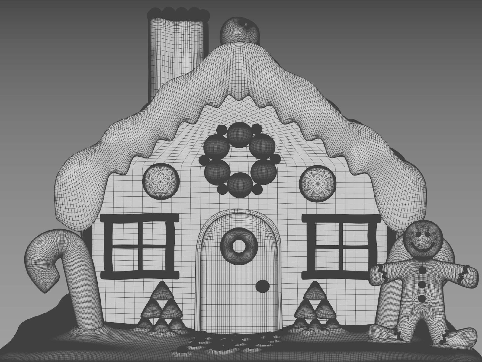 Gingerbread House 3D model_17