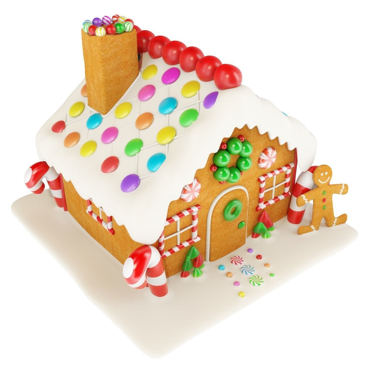 Gingerbread House 3D model_4