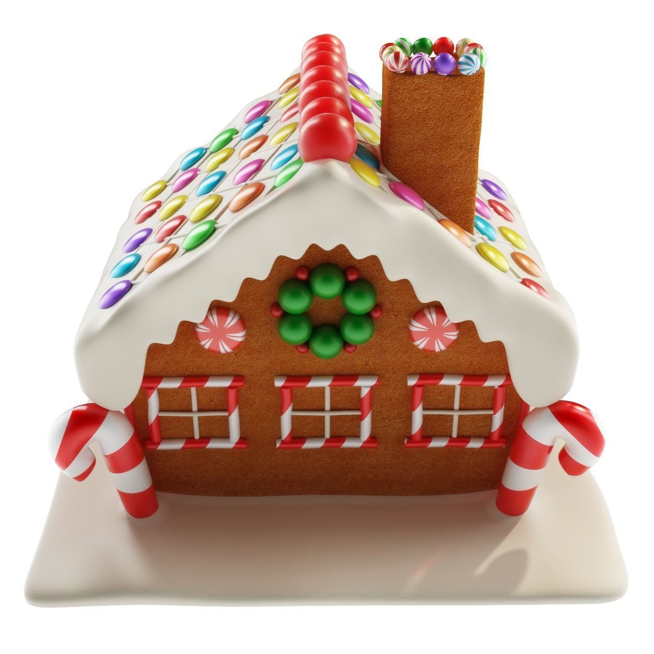 Gingerbread House 3D model_12