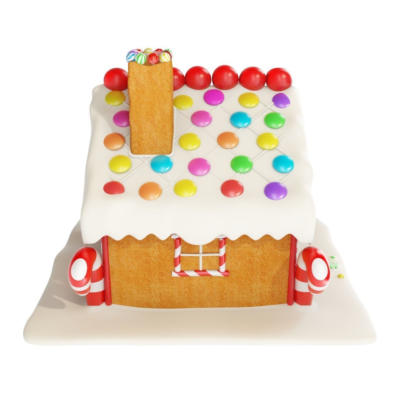 Gingerbread House 3D model_5