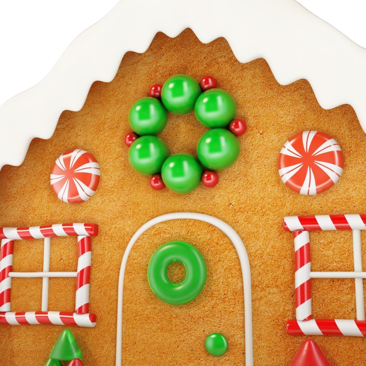 Gingerbread House 3D model_8