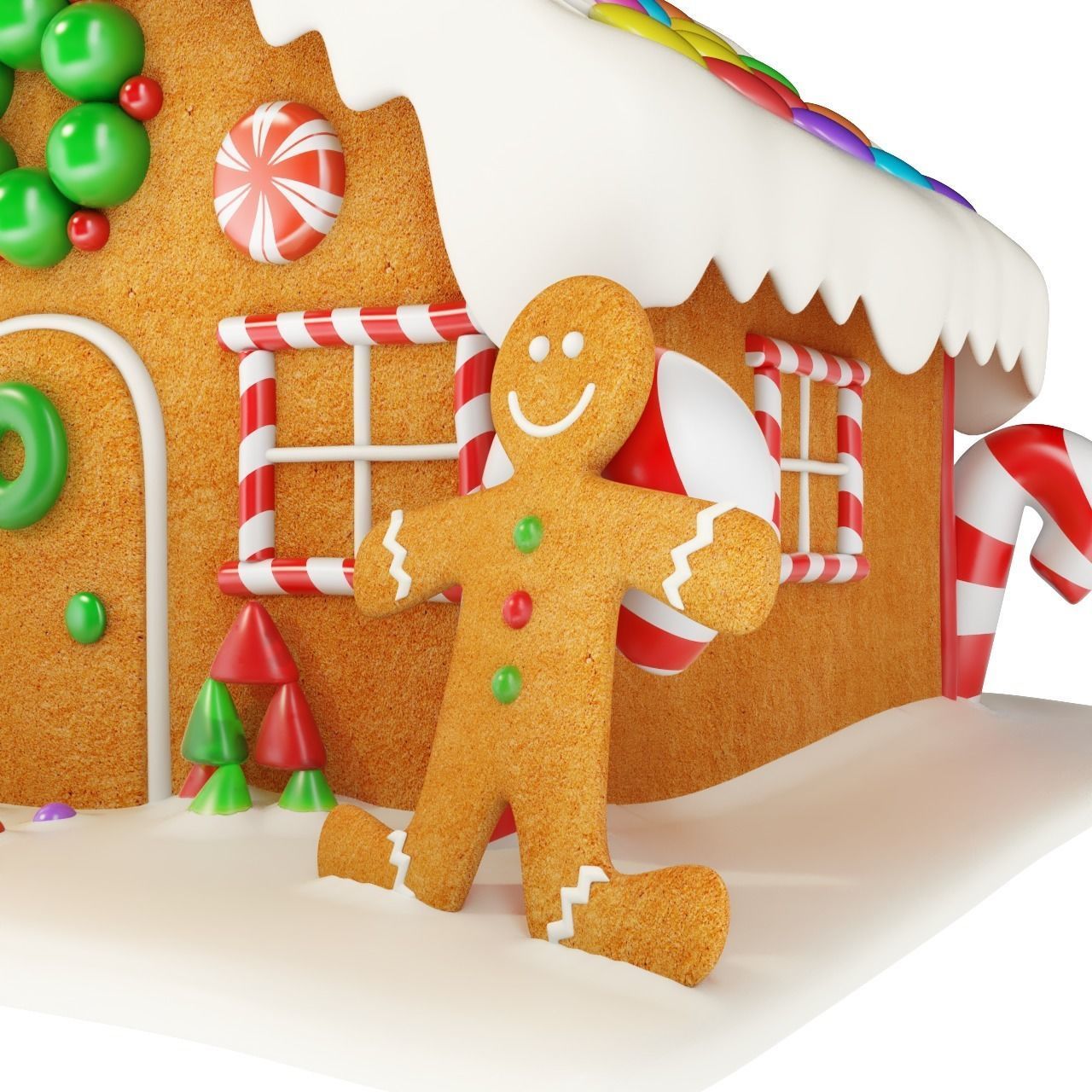 Gingerbread House 3D model_7