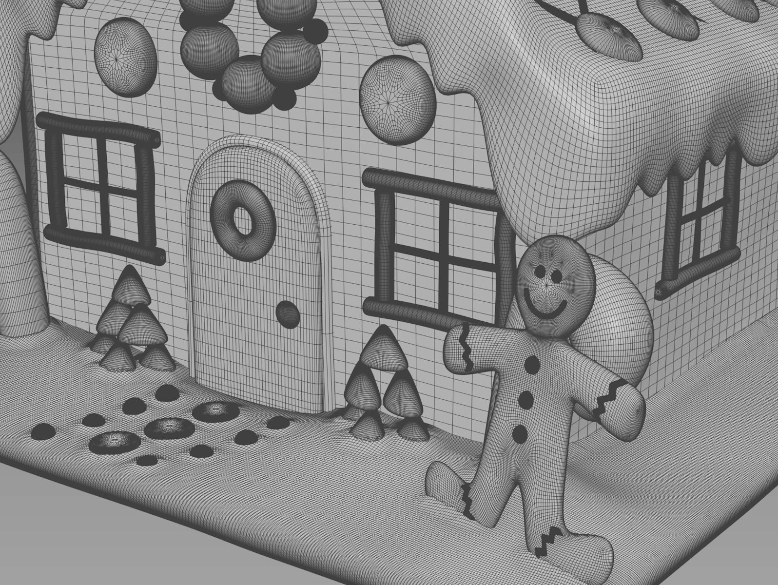 Gingerbread House 3D model_15