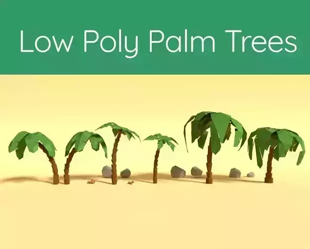 Low Poly Palm Trees Low-poly 3D model