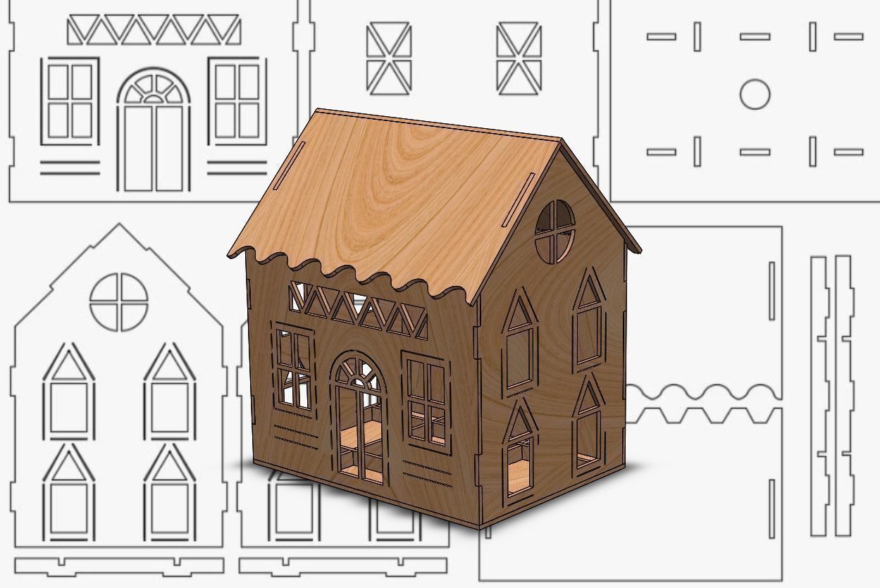 laser cutting house Free 3D print model_2