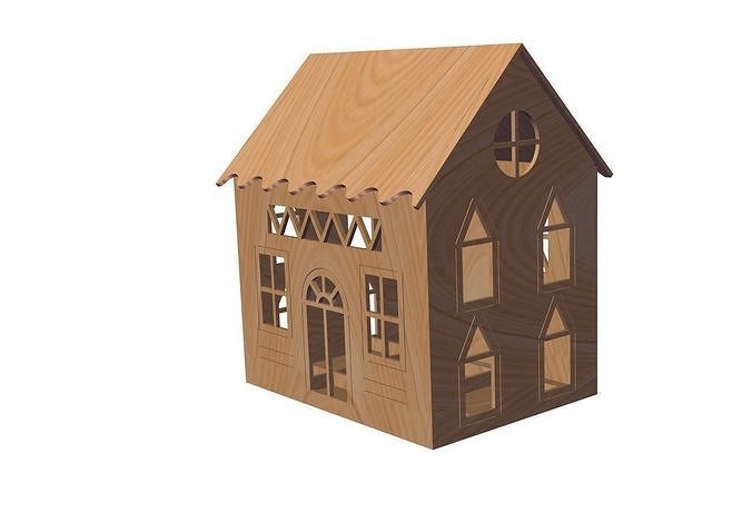 laser cutting house Free 3D print model