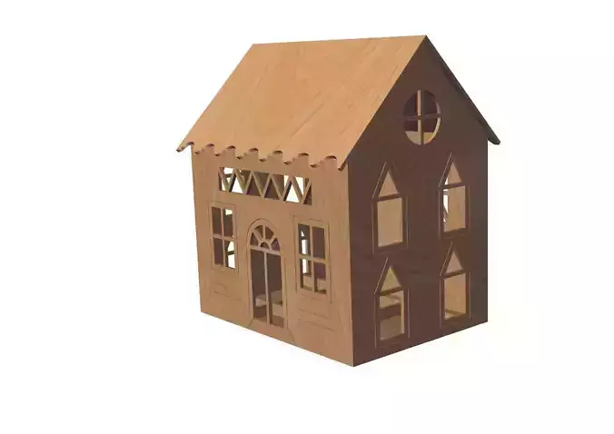 laser cutting house Free 3D print model