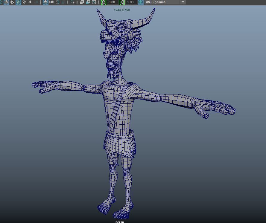 Jungle Man or Cave Man Low-poly 3D model_15