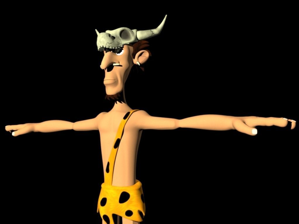 Jungle Man or Cave Man Low-poly 3D model_3