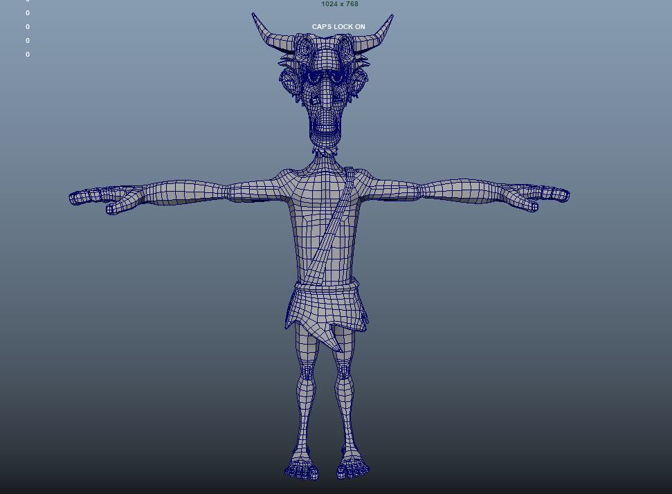 Jungle Man or Cave Man Low-poly 3D model_14