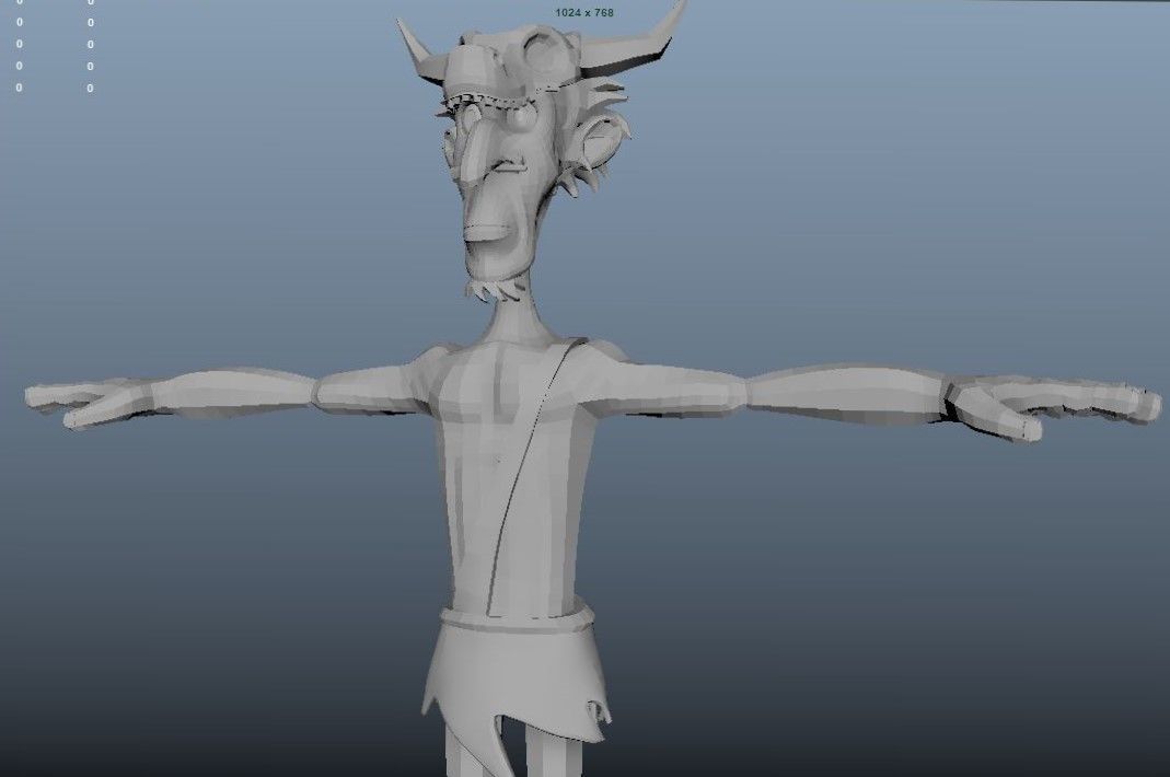 Jungle Man or Cave Man Low-poly 3D model_21