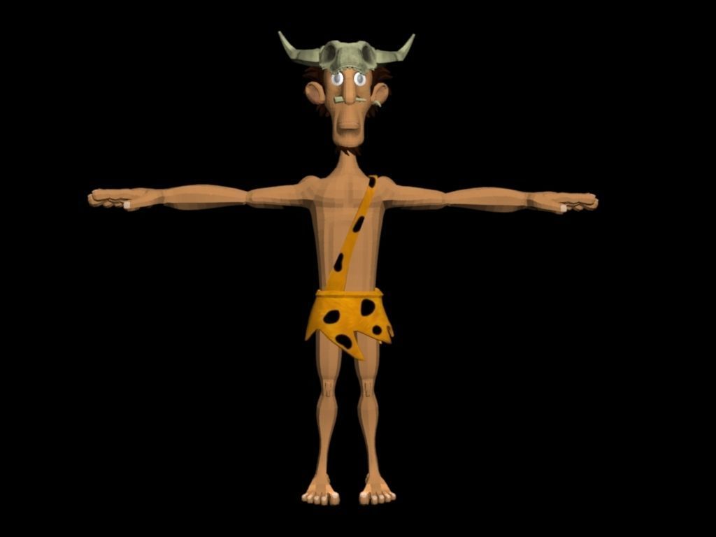 Jungle Man or Cave Man Low-poly 3D model_19