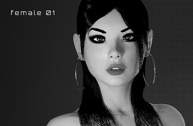 Female 01 Low-poly 3D model