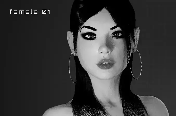 Female 01 Low-poly 3D model