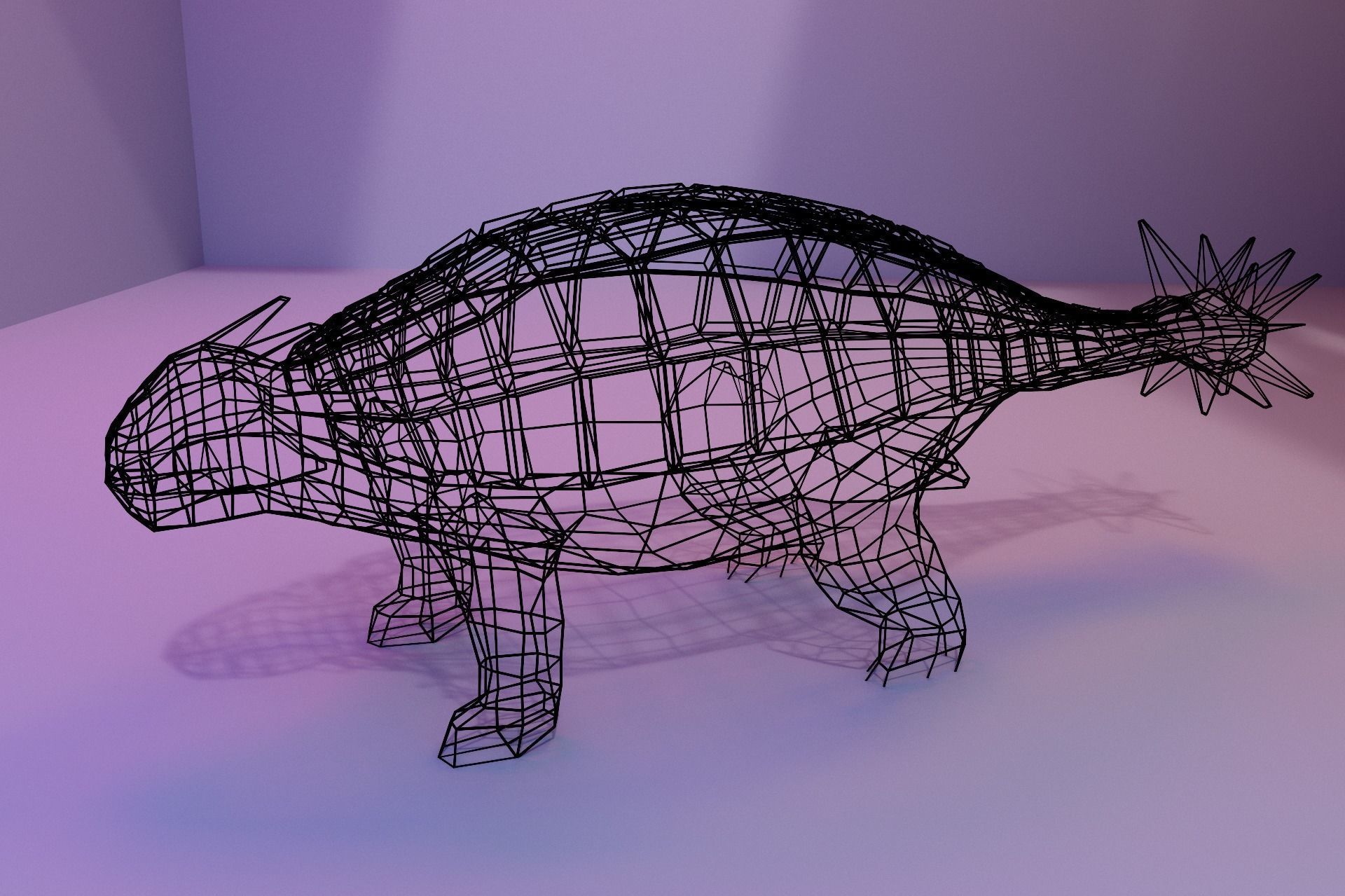 Low-Poly Ankylosaurus dinosaur Free low-poly 3D model_45