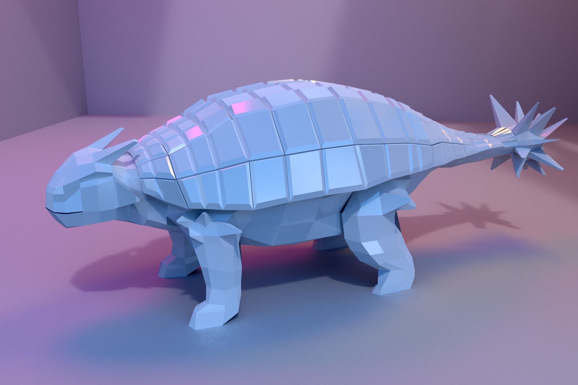 Low-Poly Ankylosaurus dinosaur Free low-poly 3D model_44