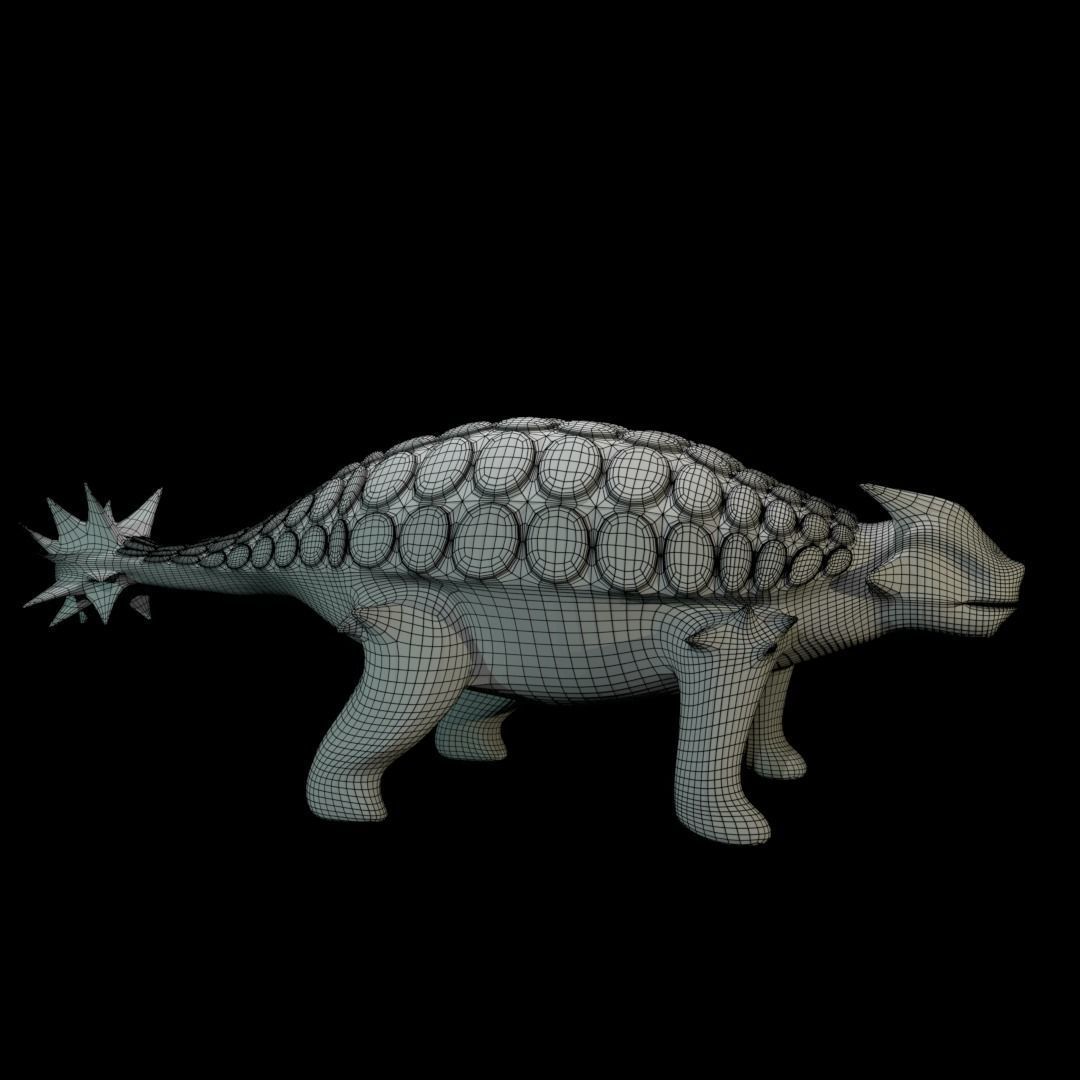 Low-Poly Ankylosaurus dinosaur Free low-poly 3D model_5