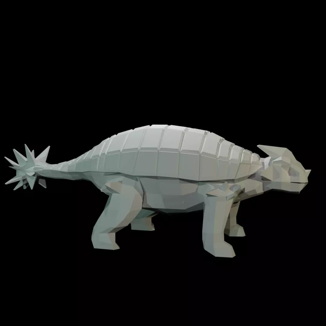Low-Poly Ankylosaurus dinosaur Free low-poly 3D model_0