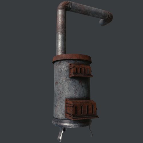 Old stove Low-poly 3D model
